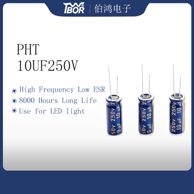 Condensatore elettrolitico di alluminio basso 10uf250v 8x16mm di esr