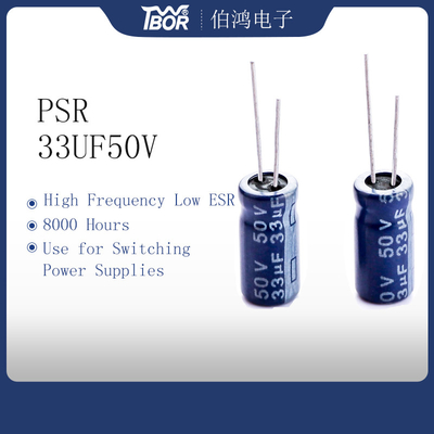 condensatore di alluminio basso ad alta frequenza del condensatore miniatura esr di 33uf50v 6.3x11