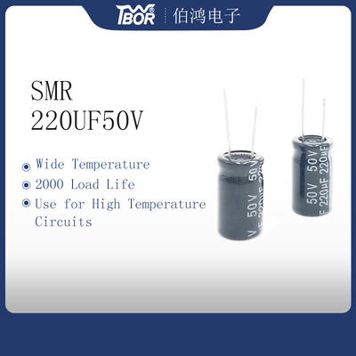 Condensatori elettrolitici di alluminio radiali di SMR 220UF 50V 10X17MM