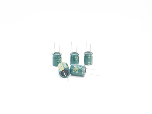5000 ore di 100UF80V LED di condensatore 10X20MM ISO14001 della luce
