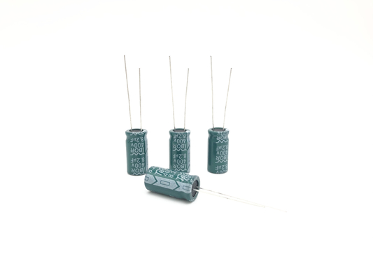 Condensatore elettrolitico radiale verde 8.2UF400V 10X20mm TW BOR