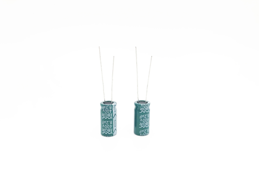 Condensatore elettrolitico radiale verde 8.2UF400V 10X20mm TW BOR