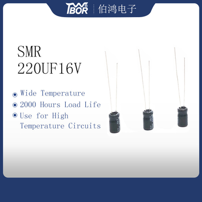 Condensatore miniatura 220UF16V 6.3X11mm del cavo radiale
