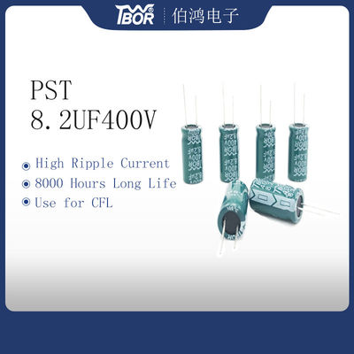 Condensatore elettrolitico 13X20mm dell'alta corrente ondulata di 8.2UF 400V