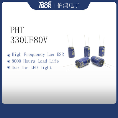 Condensatore elettrolitico di alluminio blu 13X20mm di 330UF 80V 10000 ore di lunga vita