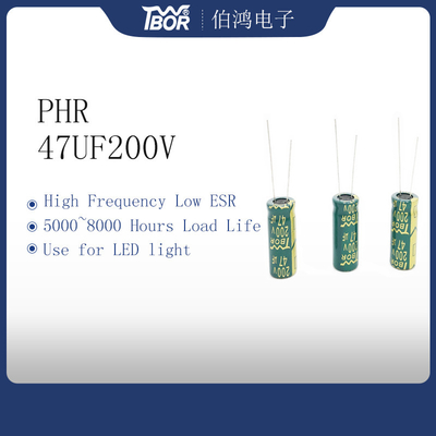 Condensatore 13x16mm di capacità elevata PHR 47uf 200v per la luce del LED